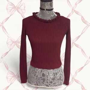Burgundy knit sweater